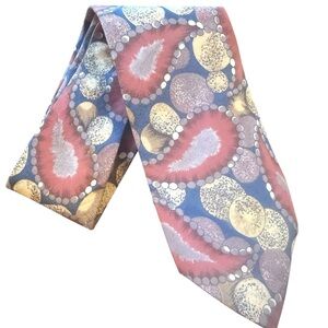 Christian Dior Monsuier All Silk Multicolor Paisley Tie vintage woven‎ in Italy